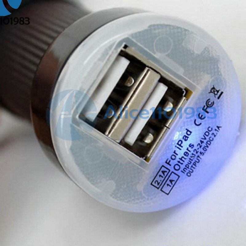 Detalles de Doble USB 2 puertos Mini Coche Cargador Adaptador Bala Para Iphone 66 Plus 5S Ipod ver título original Detalles de Doble USB 2 puertos Mini Coche Cargador Adaptador Bala Para Iphone 66 Plus 5S Ipod ver título original