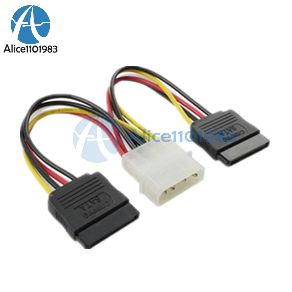4Pin IDE to 2 Serial ATA Hard Drive SATA Power Adapter Cable NEW