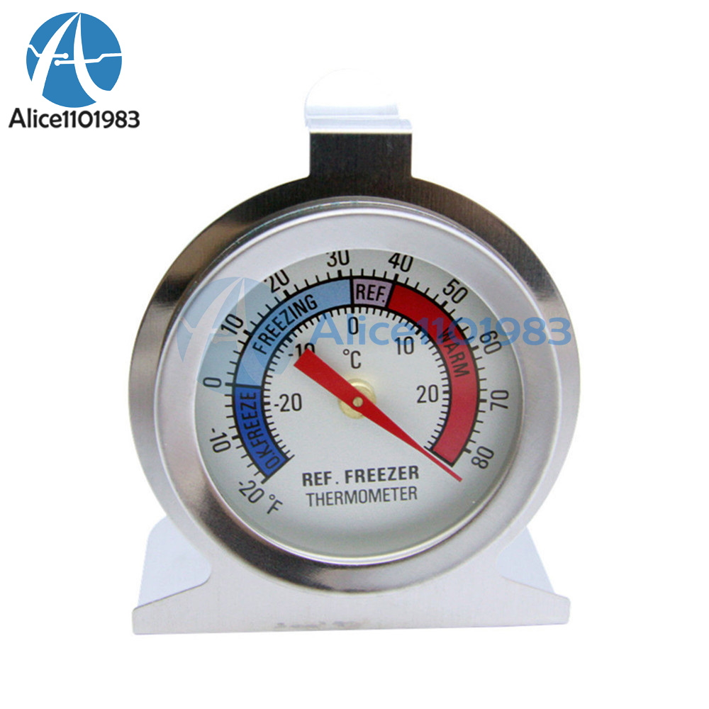 Useful Temperature Refrigerator Freezer Dial Type Thermometer Stainless