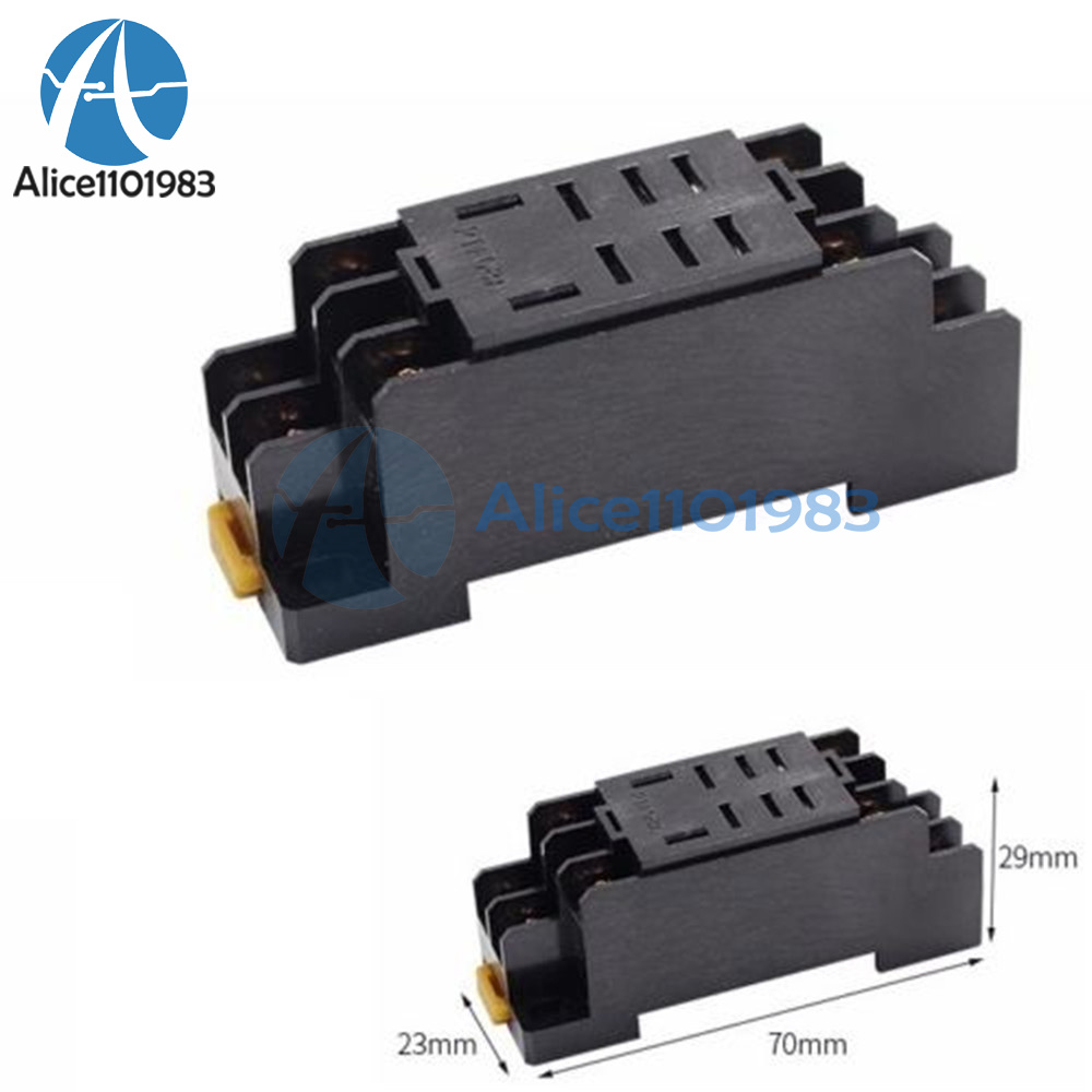 10pcs PTF08A Mini Relay Socket Base for LY2NJ HH62P-L JQX-13F-2Z Power Relay