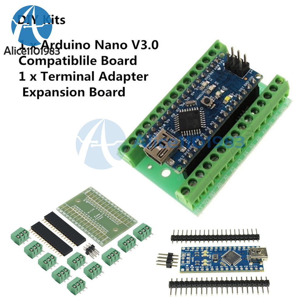 Nano V3.0 5V Microcontroller CH340G+Terminal Adapter Sheild Board for