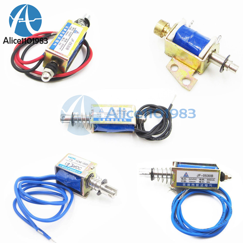 DC6V 12V 24V Push-Pull Type Open Frame Solenoid Electromagnet 10mm 5N//2N