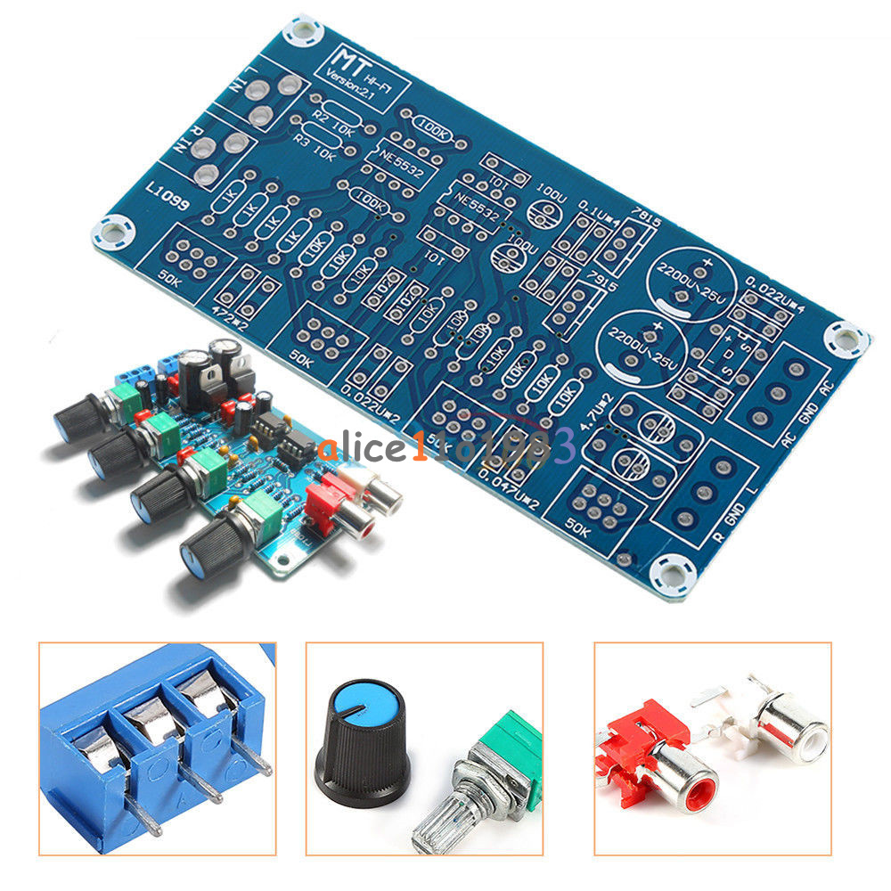 NE5532 OP-AMP HIFI Amplifier Volume Tone Control Board DIY Kits US