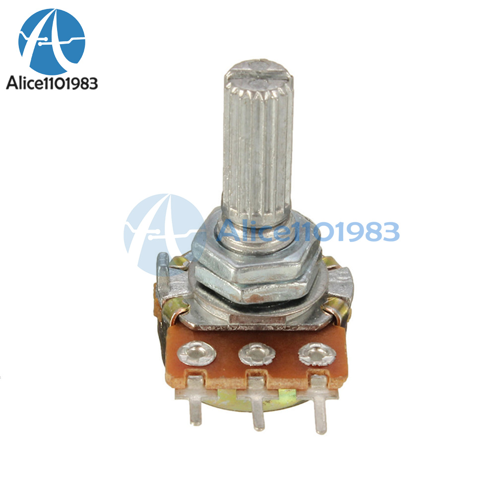 5PCS 5K Ohm B5K Eje Estriado Lineal Potenciómetro rotativo forma cónica