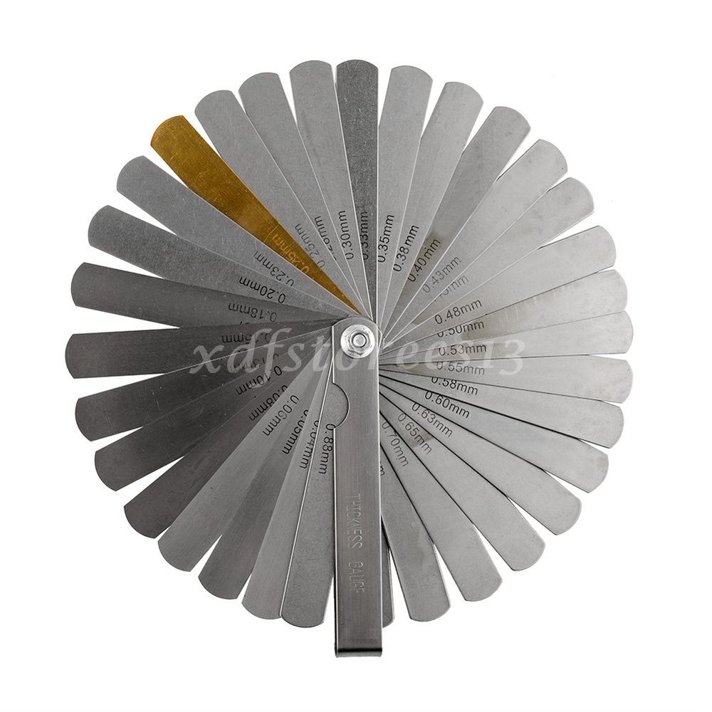 32 Blade Feeler Gauge Dual Reading Combination Measuring Metric Sae Set