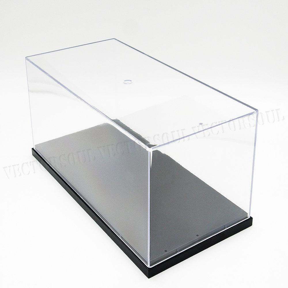 US 26cm L Perspex Acrylic Clear Display Box Case Plastic Base Dustproof