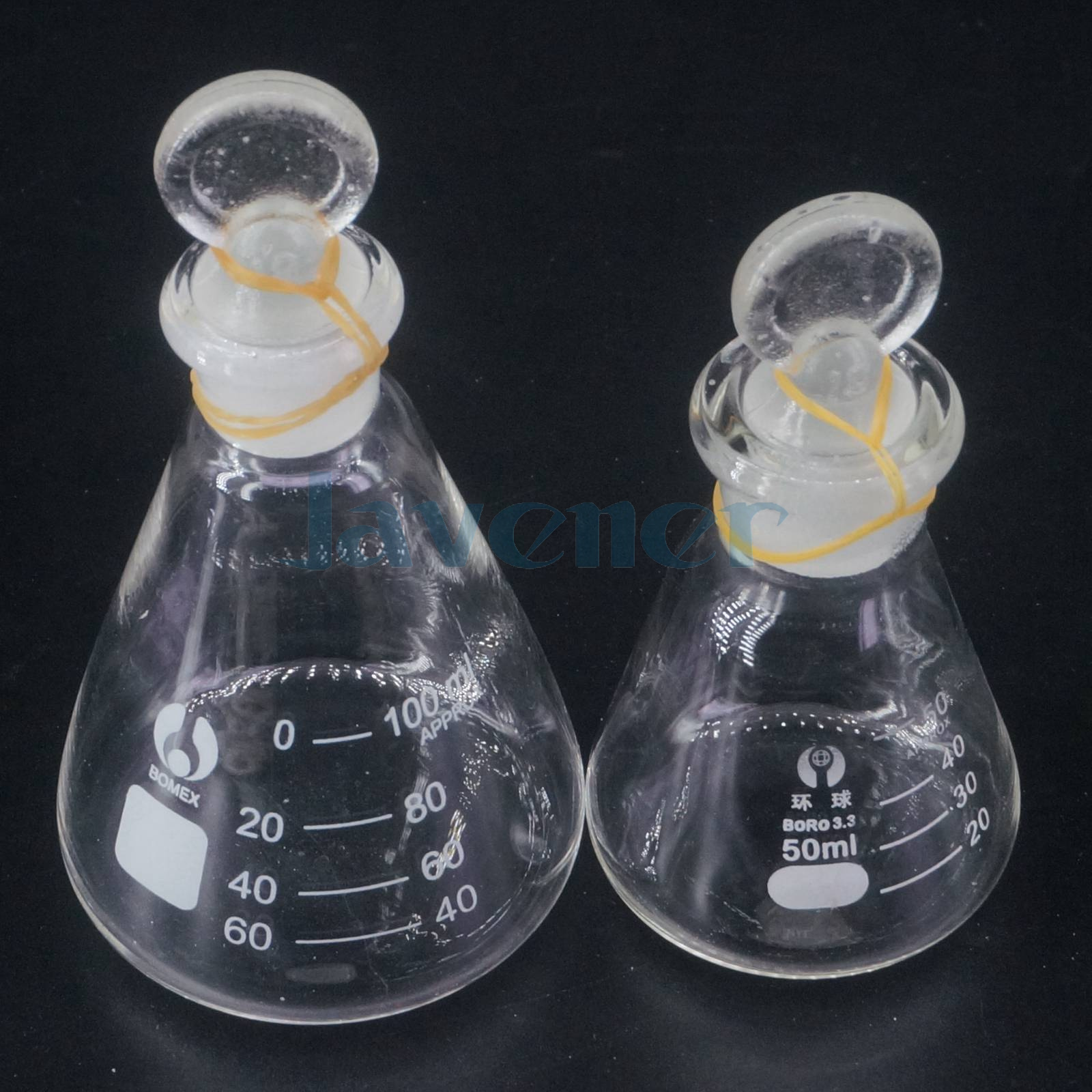 Sizes 50ml To 1000ml Lab Glass Erlenmeyer Conical Flask with Groundin