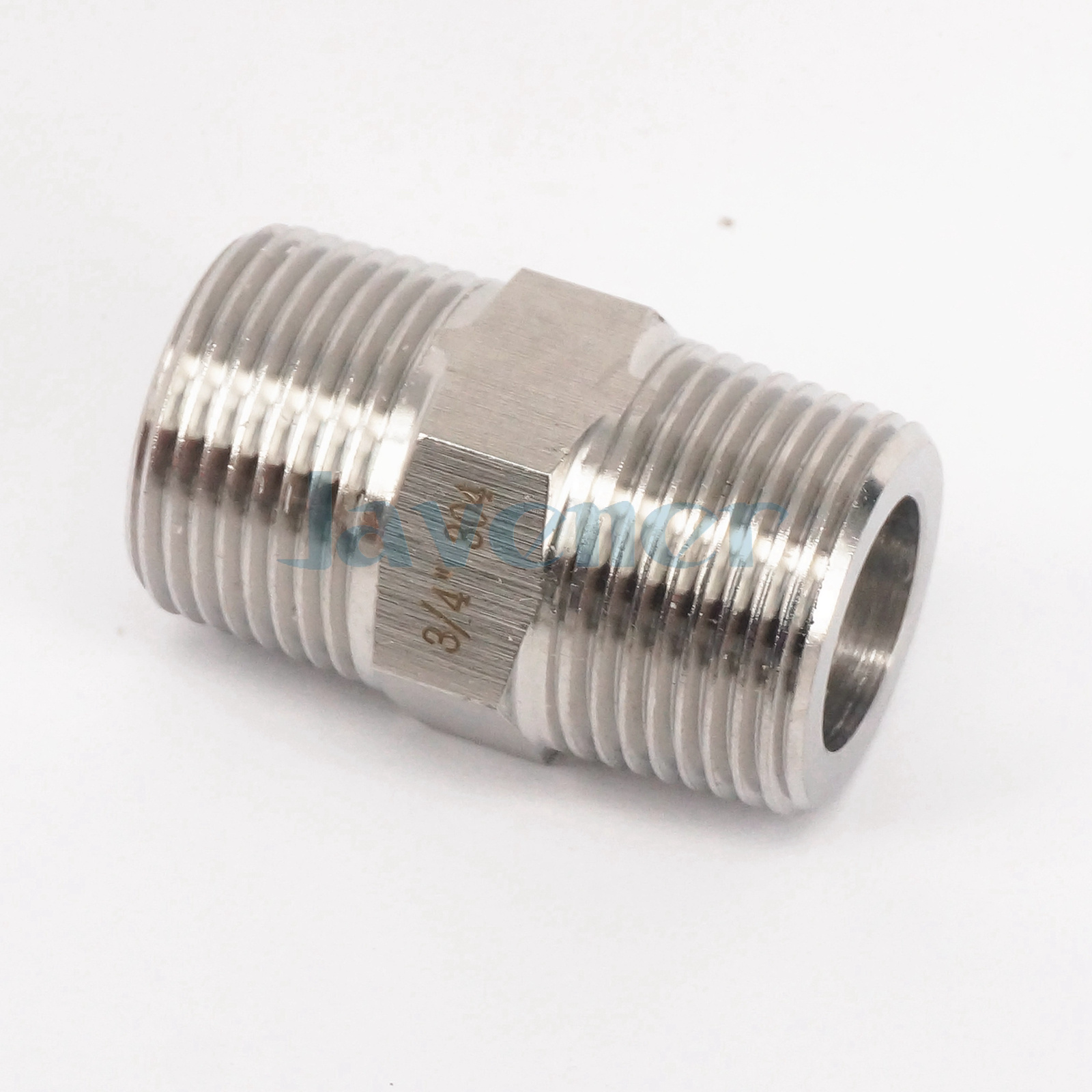 3//4/" BSP Male Hex Nipple 304 Stanless Steel Pipe Fitting Connector 2855 PSI