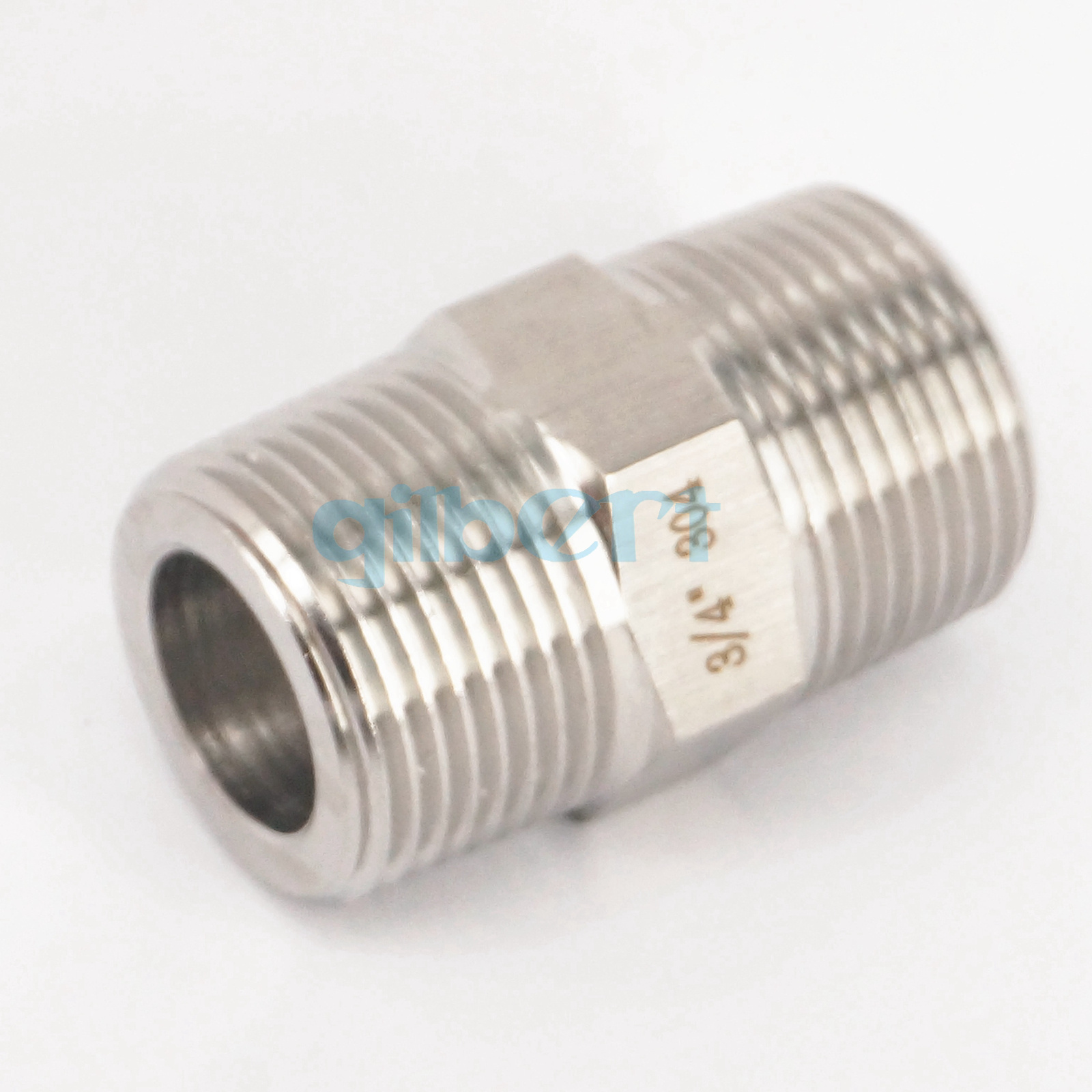 3//4/" BSP Male Hex Nipple 304 Stanless Steel Pipe Fitting Connector 2855 PSI