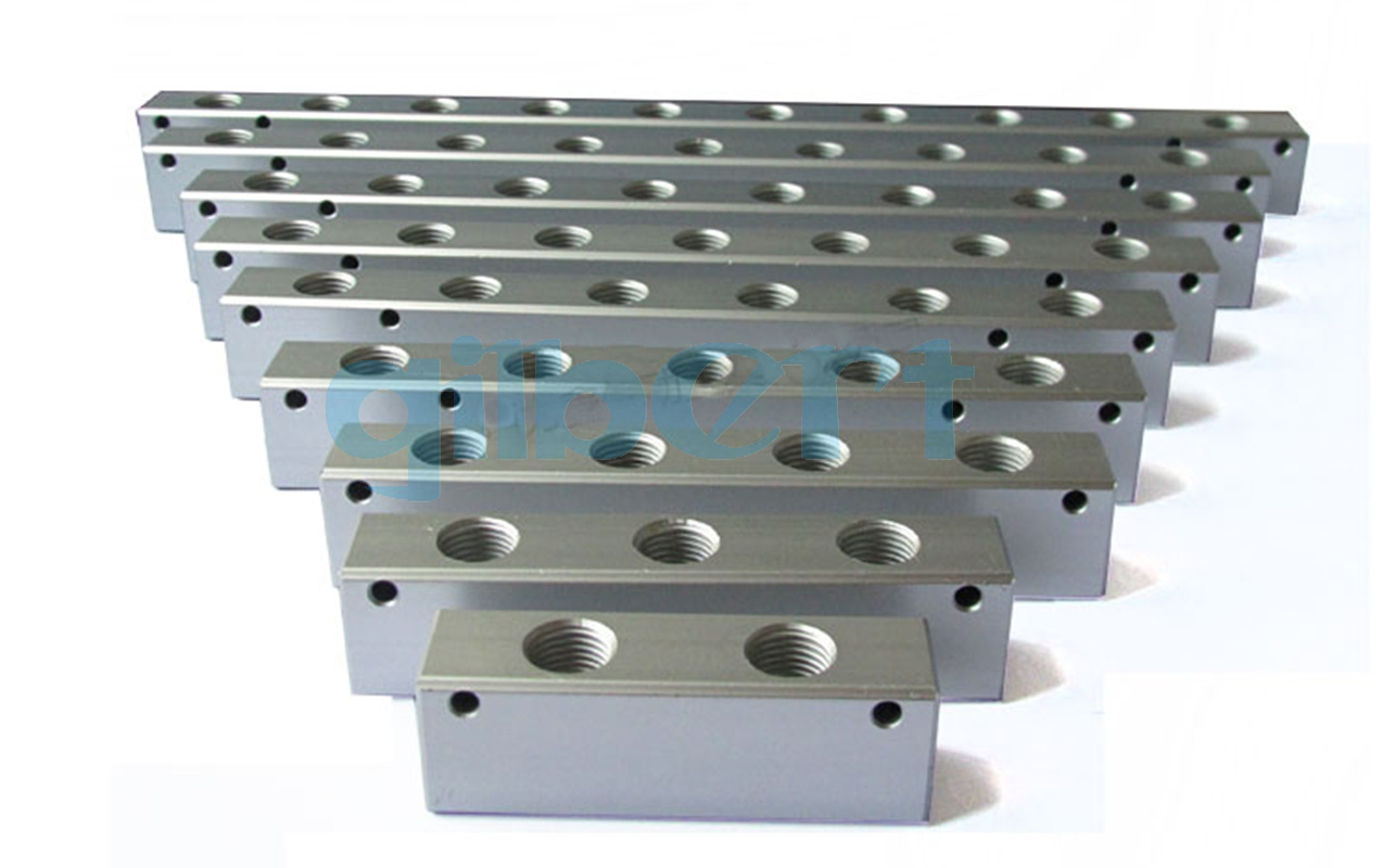 G 1/4" BSP 210 Ways Solid Aluminum Pneumatic Air Manifold Block