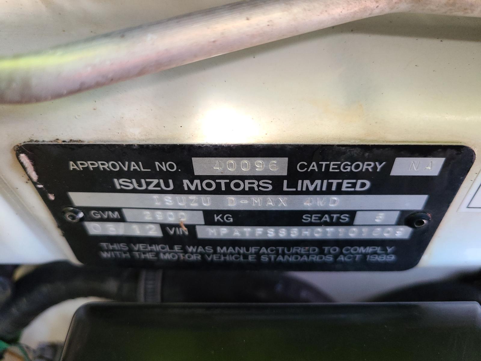 2012 Isuzu Dmax Front Seat View Auto part Front Seat Isuzu Dmax 2012