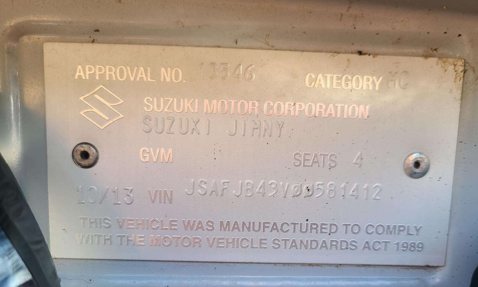 View Auto part Seatbelt/Stalk Suzuki Jimny 2013