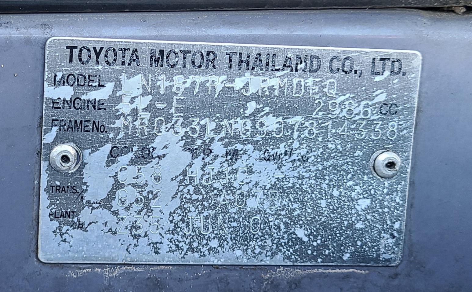 View Toyota Hilux 2001 4 Door Utility