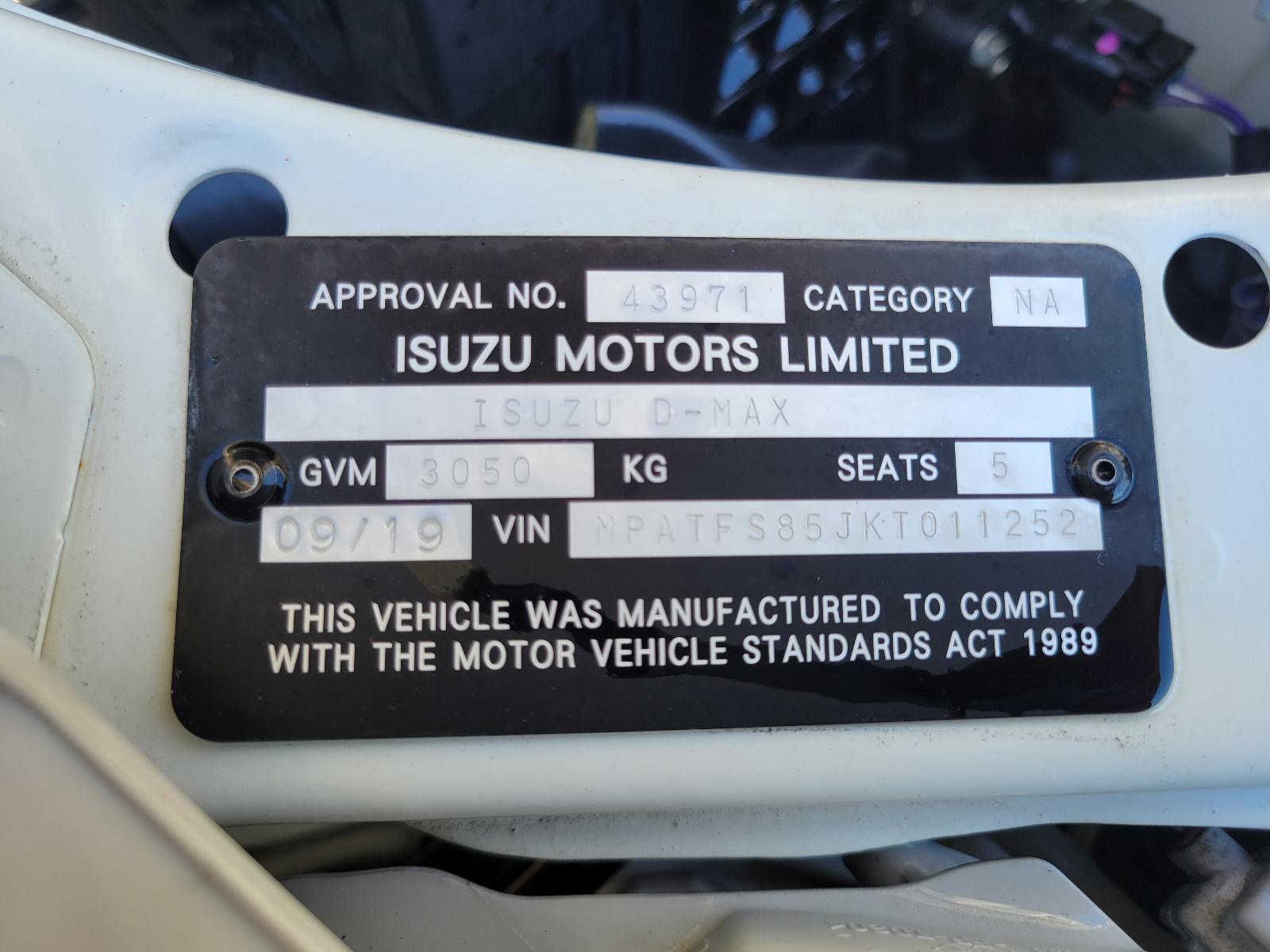 View Isuzu Dmax 2019 4 Door Utility
