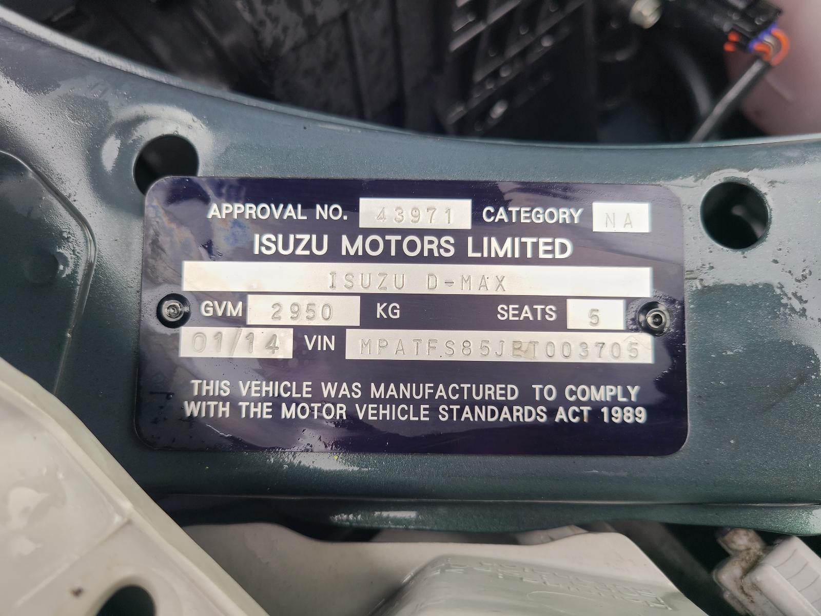 View Isuzu Dmax 2013 4 Door Utility