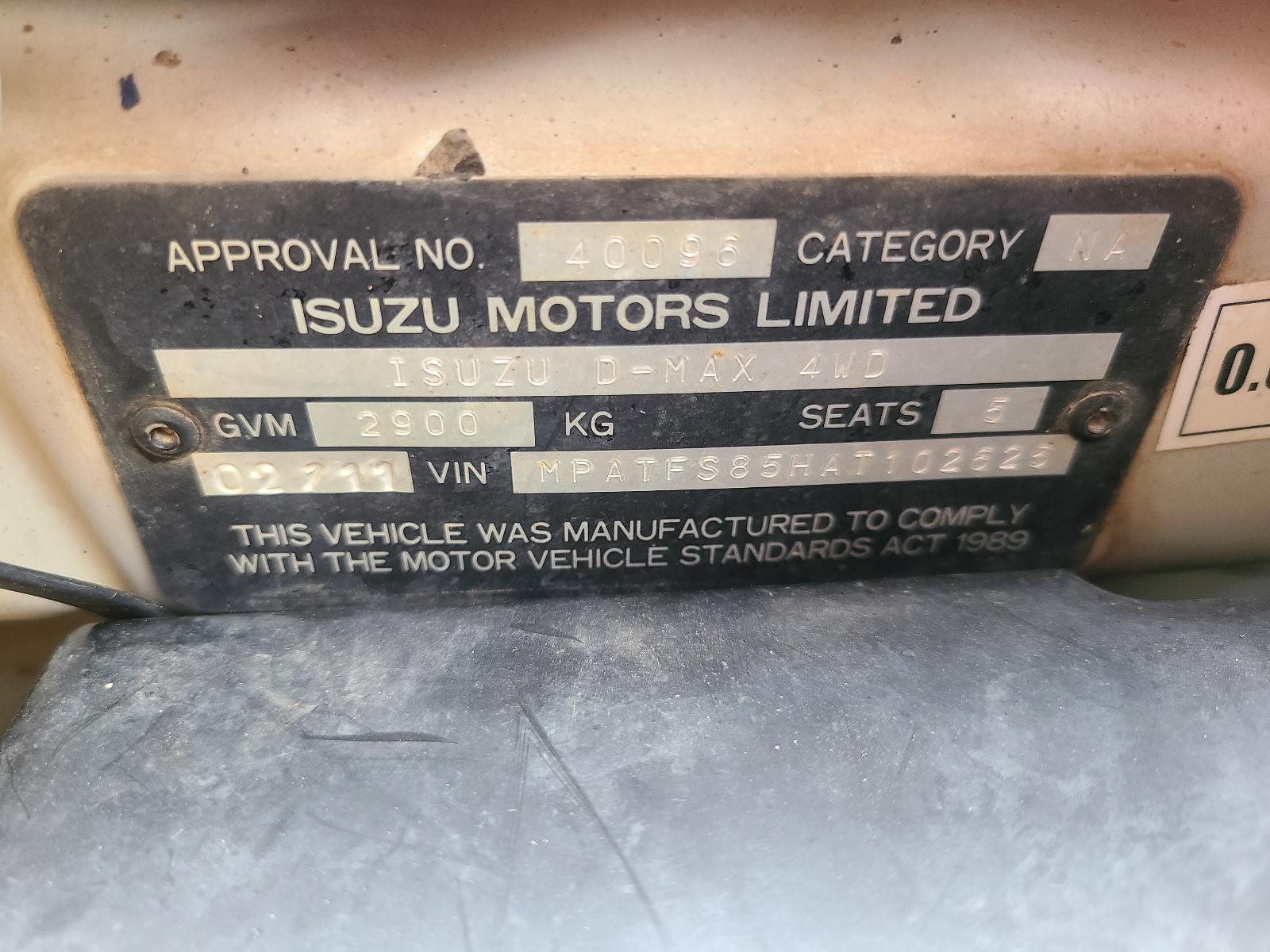 View Isuzu Dmax 2011 4 Door Utility