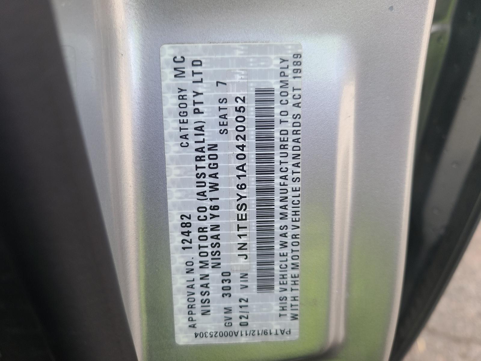 View Nissan Patrol 2011 4 Door Station Wagon
