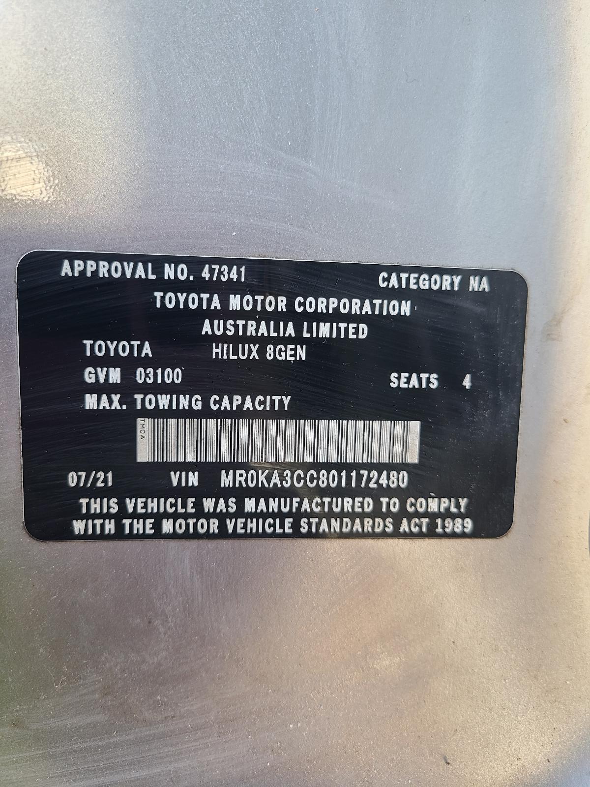 View Toyota Hilux 2021 2 Door Utility