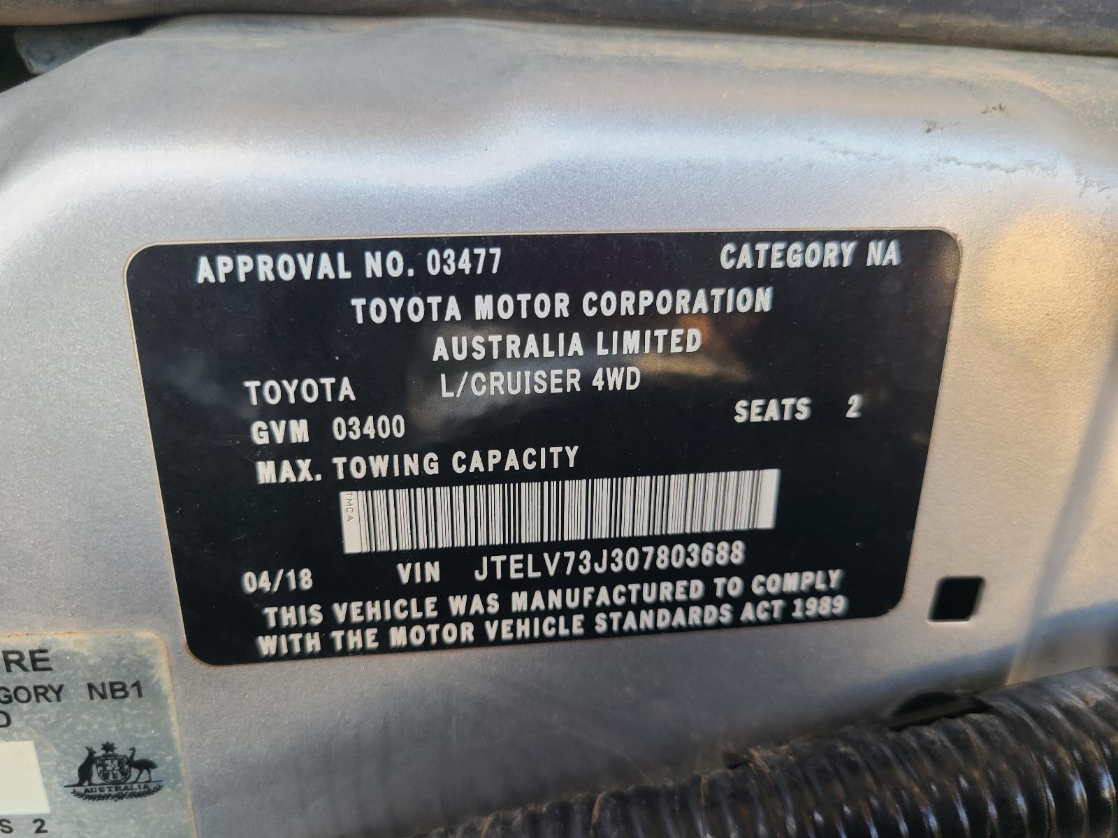 View Toyota Landcruiser 2018 2 Door Pickup