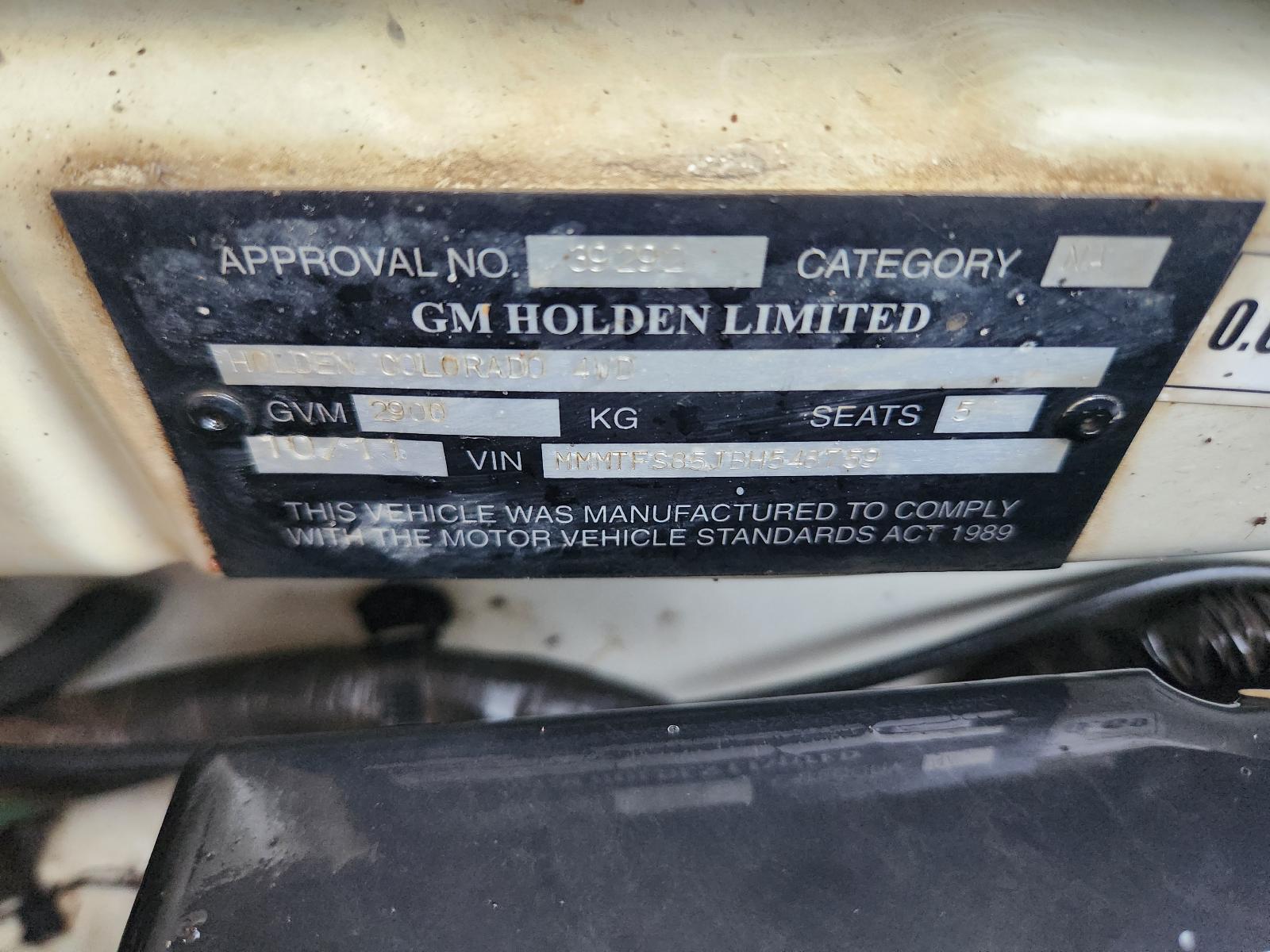 View Holden Colorado 2011 4 Door Utility