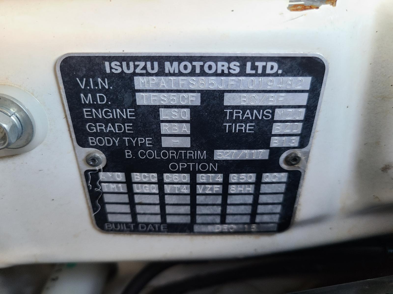 View Isuzu Dmax 2016 2 Door Pickup