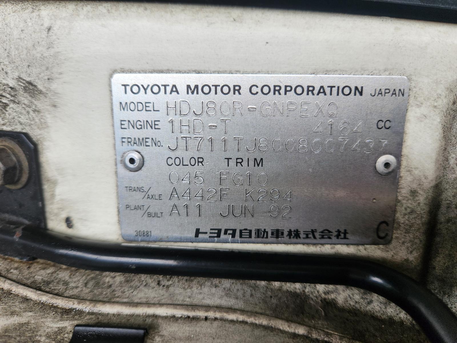 View Toyota Landcruiser 1992 4 Door Station Wagon