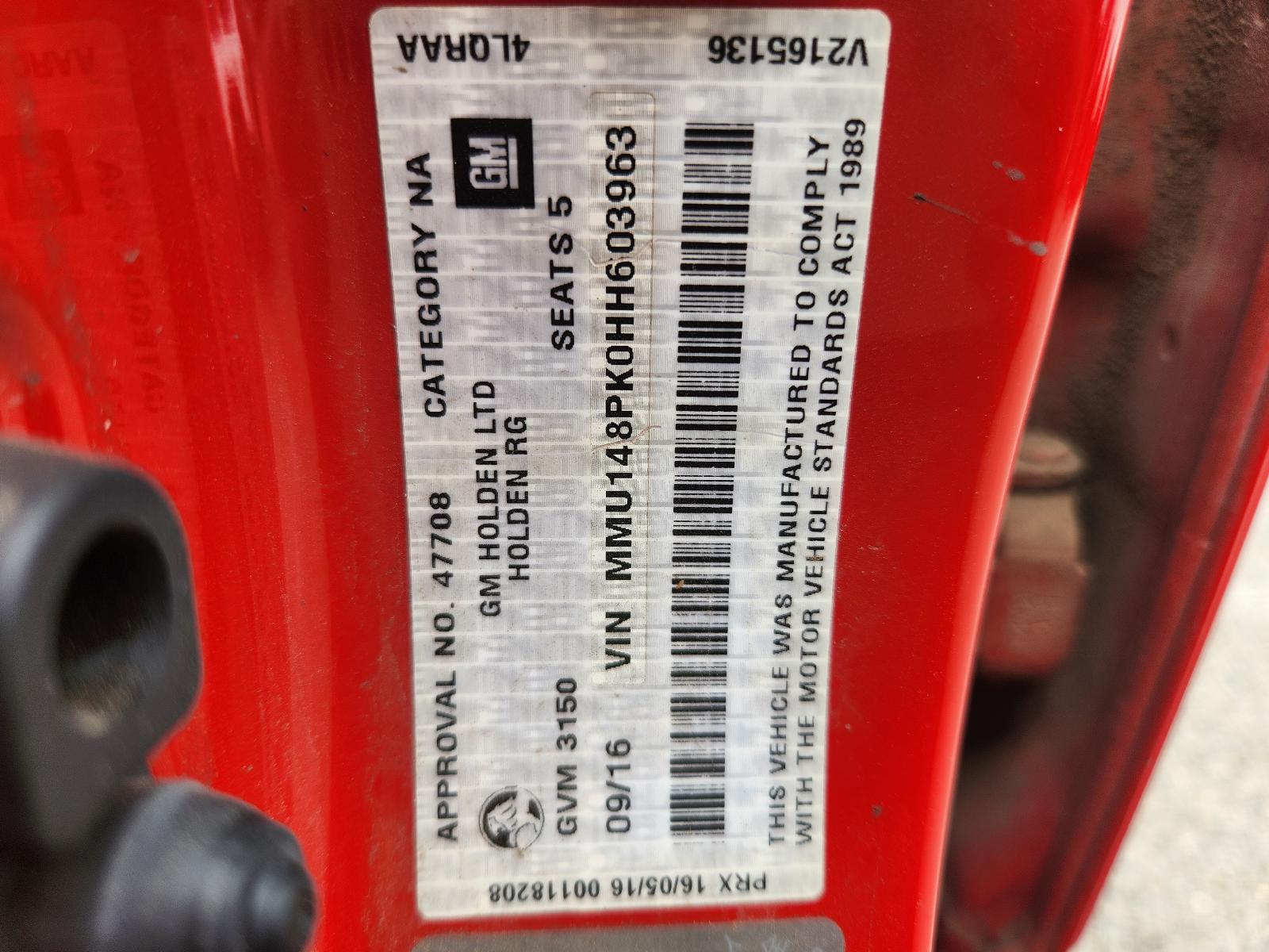 View Holden Colorado 2016 4 Door Utility