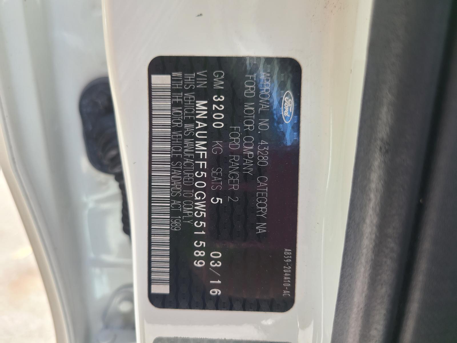 View Ford Ranger 2016 4 Door Utility