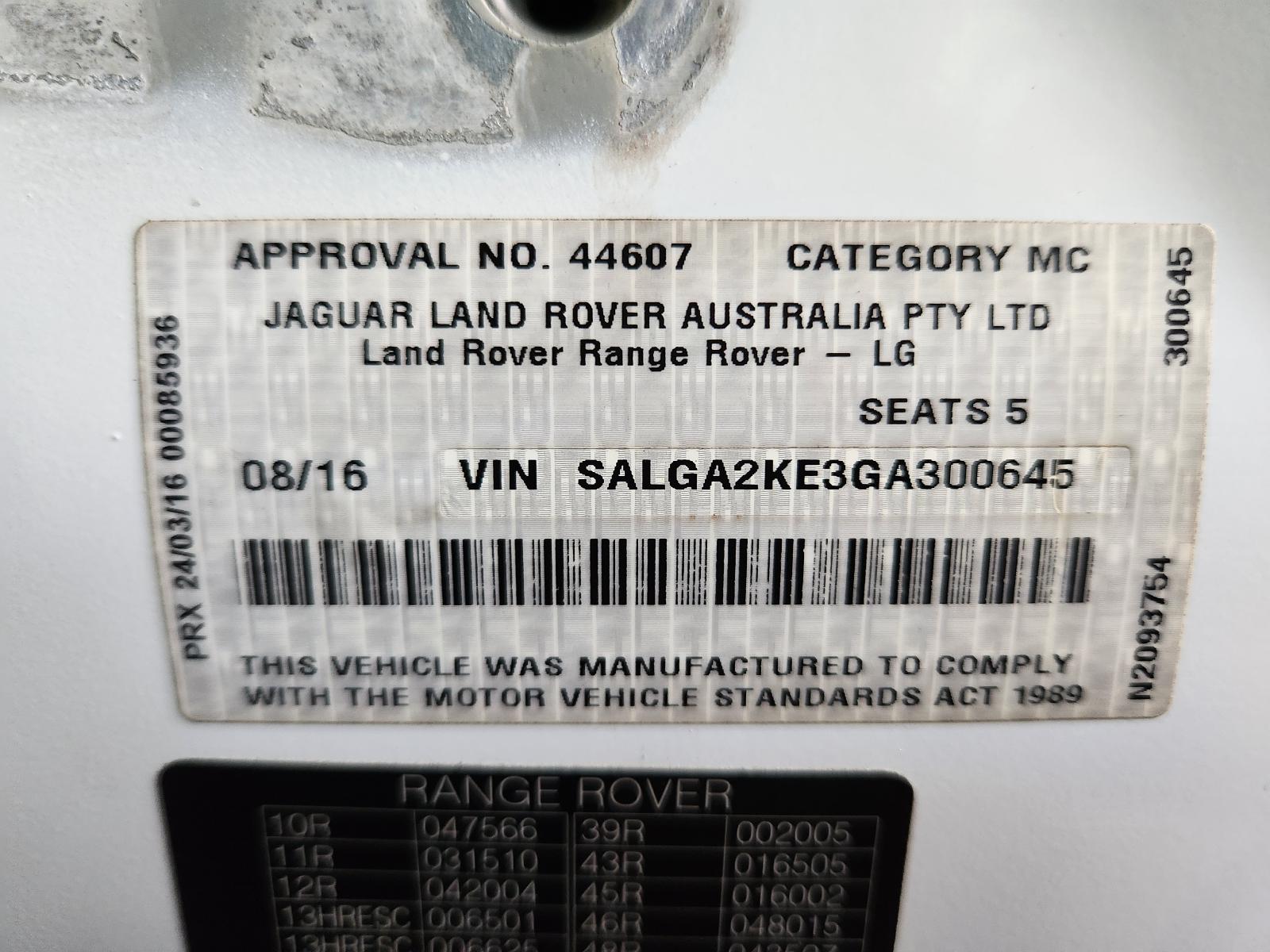 View Land Rover Rangerover 2016 4 Door Station Wagon