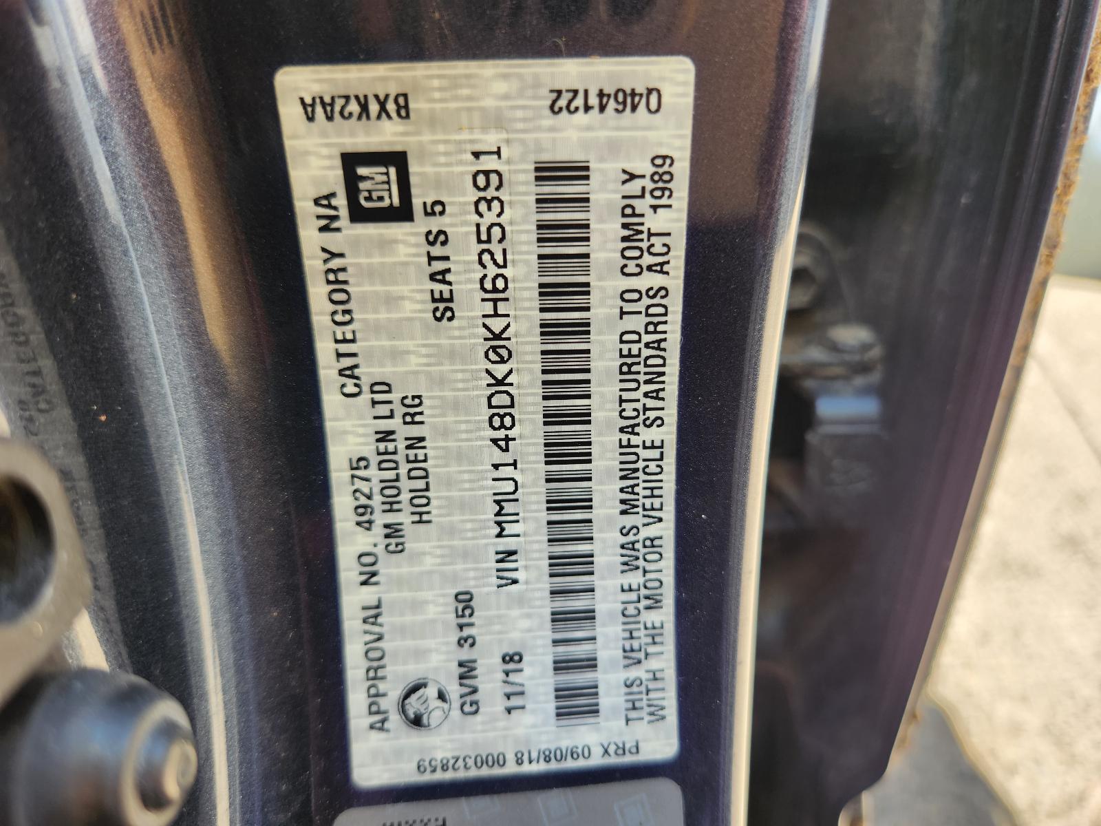 View Holden Colorado 2018 4 Door Utility