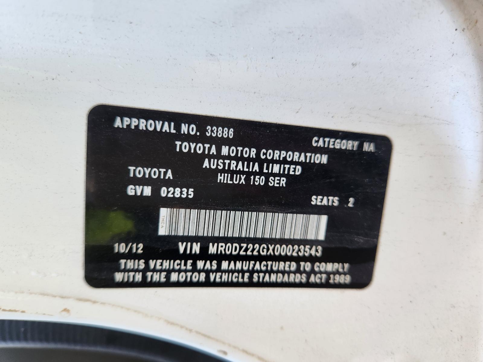 Toyota Hilux 2012 2 Door Pickup View Toyota Hilux 2012 2 Door Pickup
