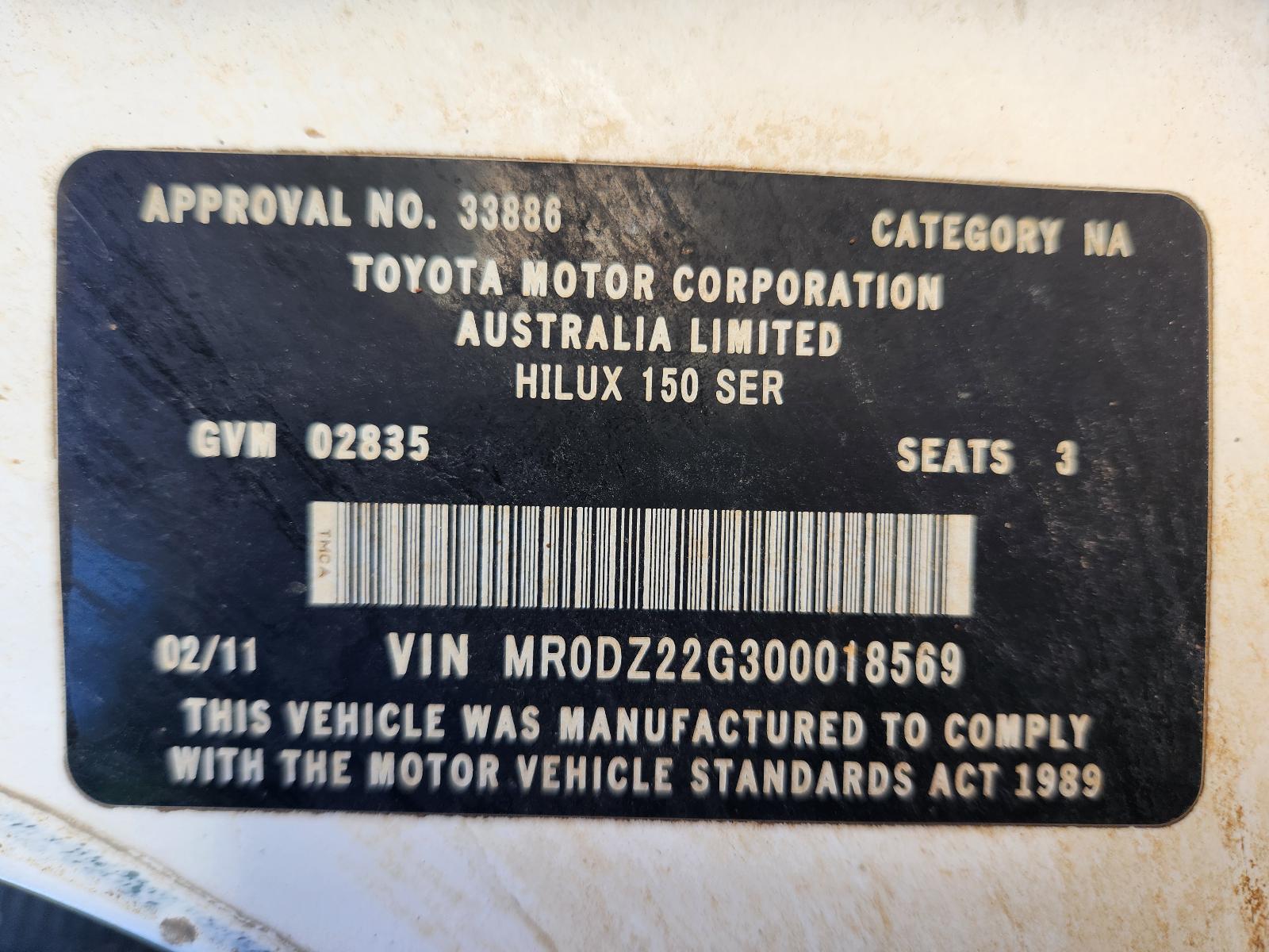 View Toyota Hilux 2011 2 Door Pickup