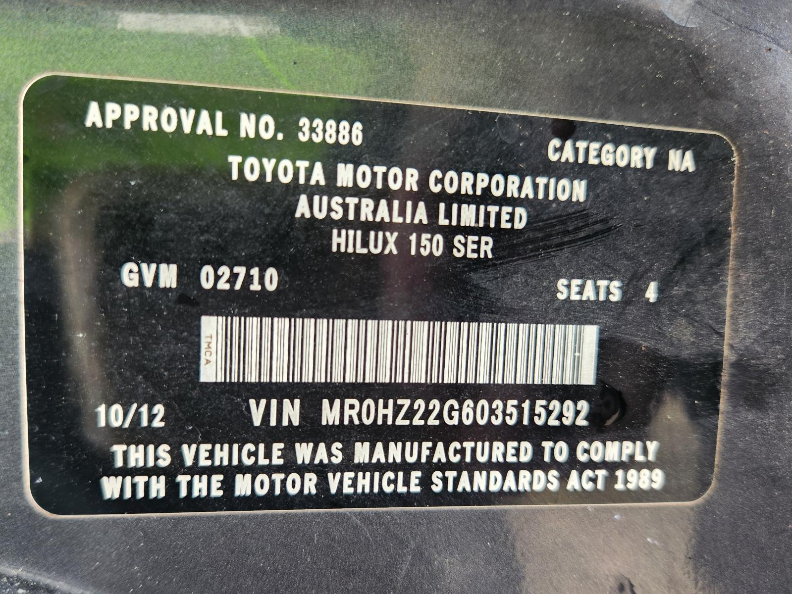 Toyota Hilux 2012 2 Door Pickup View Toyota Hilux 2012 2 Door Pickup