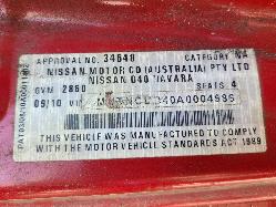 View Nissan Navara 2010 2 Door Utility