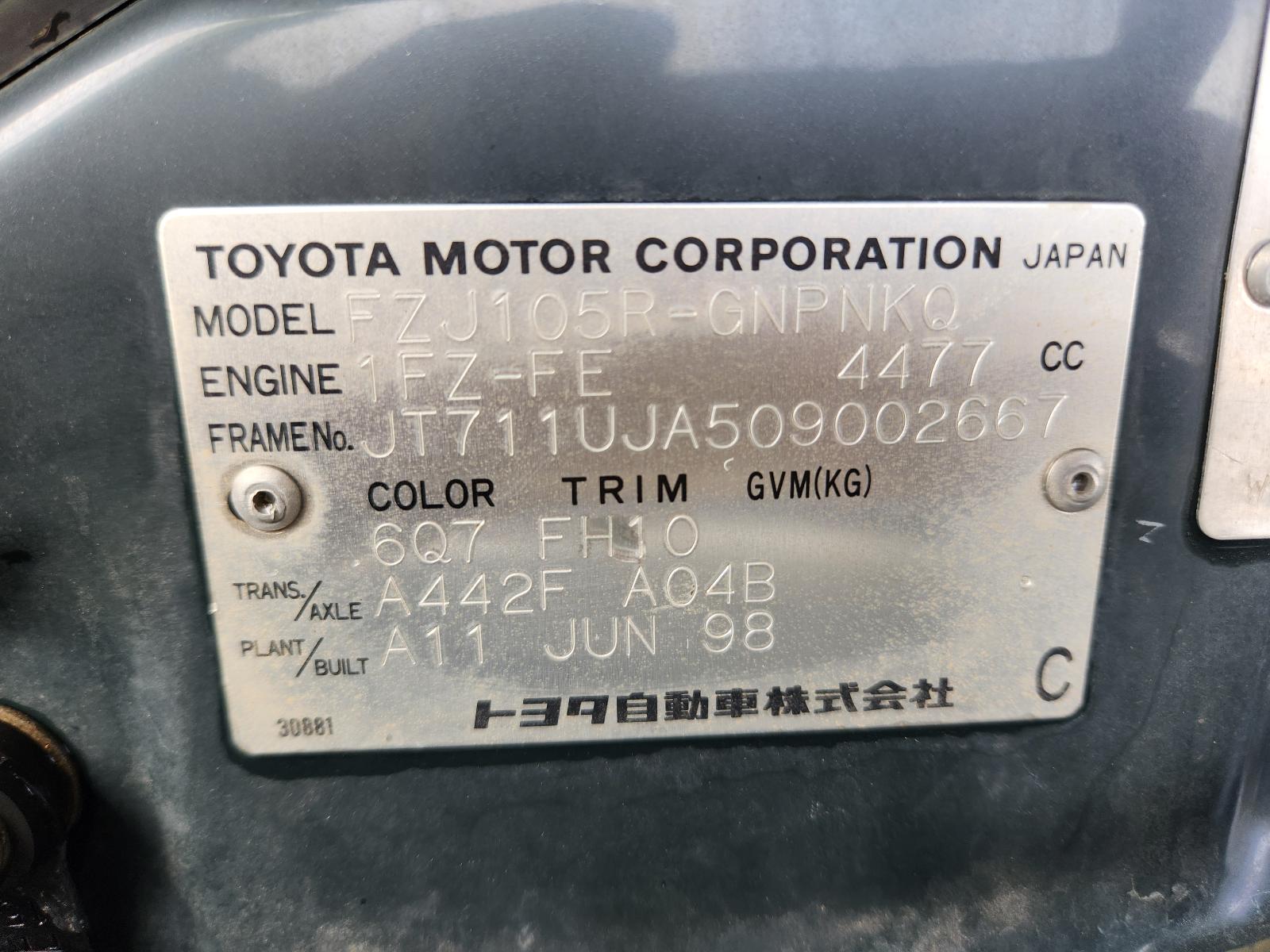 Toyota Landcruiser 1998 4 Door Station Wagon View Toyota Landcruiser 1998 4 Door Station Wagon