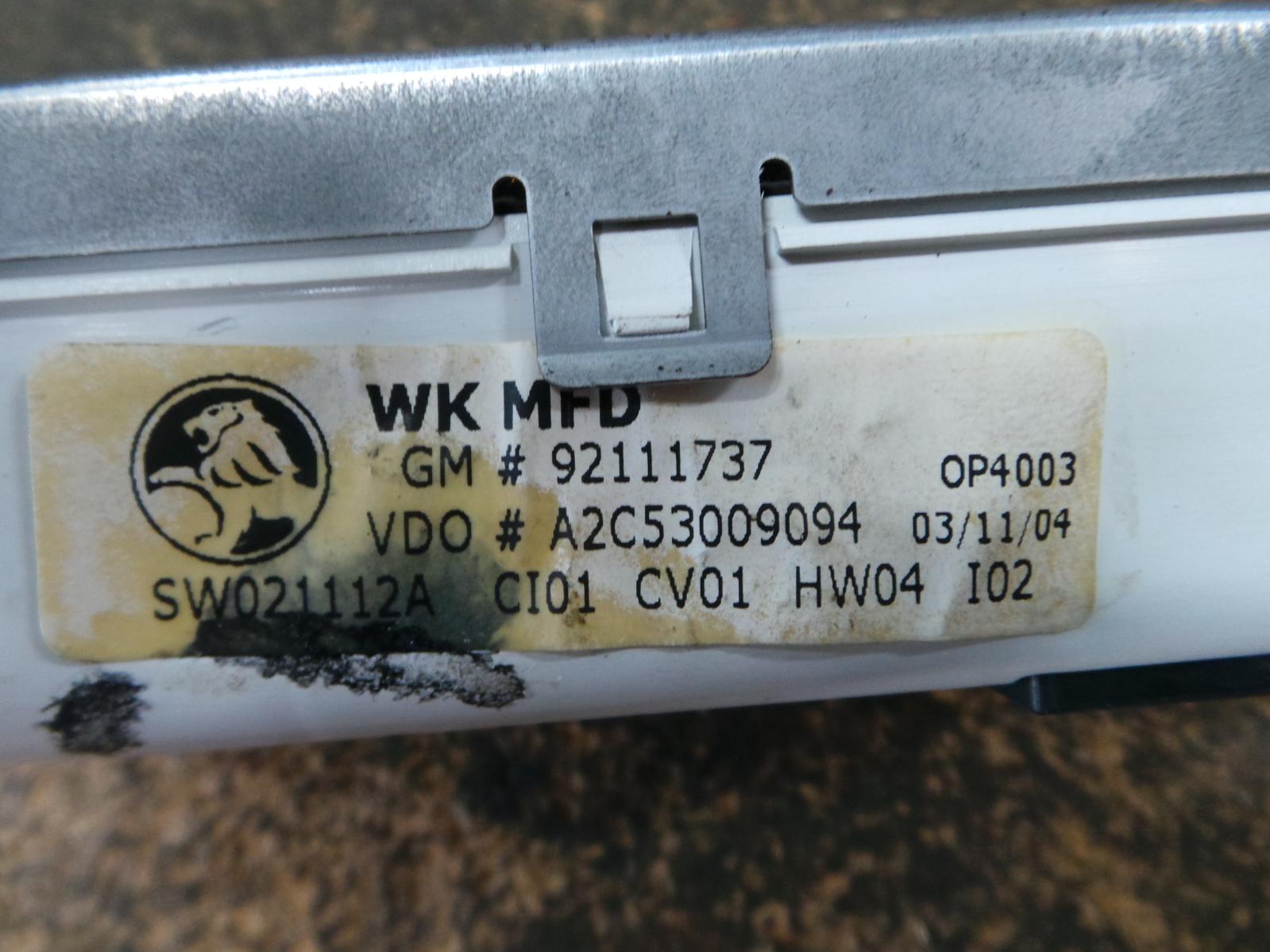View Auto part Instrument Cluster Holden Statesman/caprice 2005