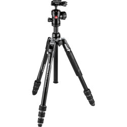Manfrotto MKBFRTA4BK-BH Befree Advanced Travel Aluminum Tripod with 494 Ball Head (Lever Locks, Black-Red-Blue)