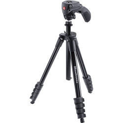 Manfrotto MKCOMPACTACN-BK Compact Action Aluminum Tripod (Black & Red)