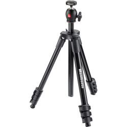 Manfrotto MKCOMPACTLT-BK Compact Light Aluminum Tripod (Black/Red)