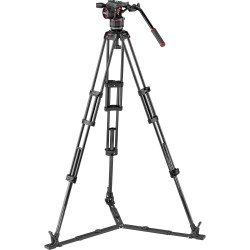 Manfrotto Nitrotech N8 Head & Carbon Fiber Twin Leg Video Tripod Kit (100/75mm, Ground Spreader)