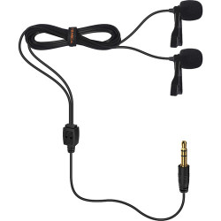 COMICA Dual-head Lavalier Omnidirectional Condenser Mic 2.5M(Black/Red)