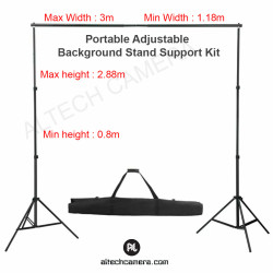 ALC 3M Portable Adjustable Studio Background Stand Backdrop Support Kit (3m Width) 2.88m Height