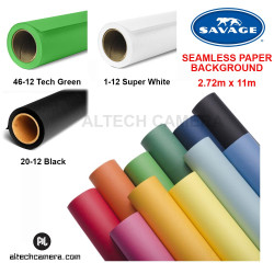 Savage Widetone Seamless Background Paper (Black / White / Green) 2.72m x 11m