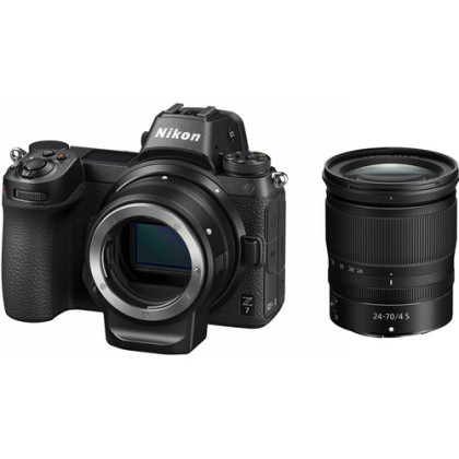 Nikon Z7 Mirrorless Digital Camera with 24-70mm F4 S and FTZ Mount Adapter Kit (FREE 64GB XQD Card + Camera Bag)