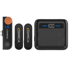 Comica Audio Vimo S UC 2-Person Wireless Microphone System with USB-C Connector for Mobile Devices (Black, 2.4 GHz)