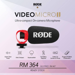 RODE VideoMicro II Ultracompact Shotgun Microphone for Cameras and Smartphones