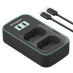 Kingma LCD Display 9V 2A PD3.0 USB-C Dual Fast Charger for Sony NP-FZ100 Battery