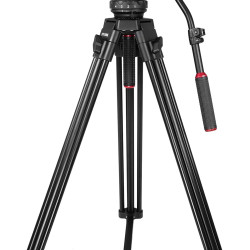 Kingjoy VT-2000L Video Tripod + VT3530 Fluid Head for Camcorder