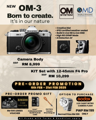 (Pre-Order) OM SYSTEM OM-3 Mirrorless Camera *with Pre-Order Free Gift