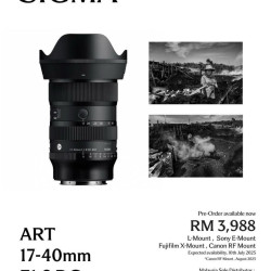 Sigma 17-40mm F1.8 DC Art Lens For ( L Mount / E Mount / X Mount / RF Mount )